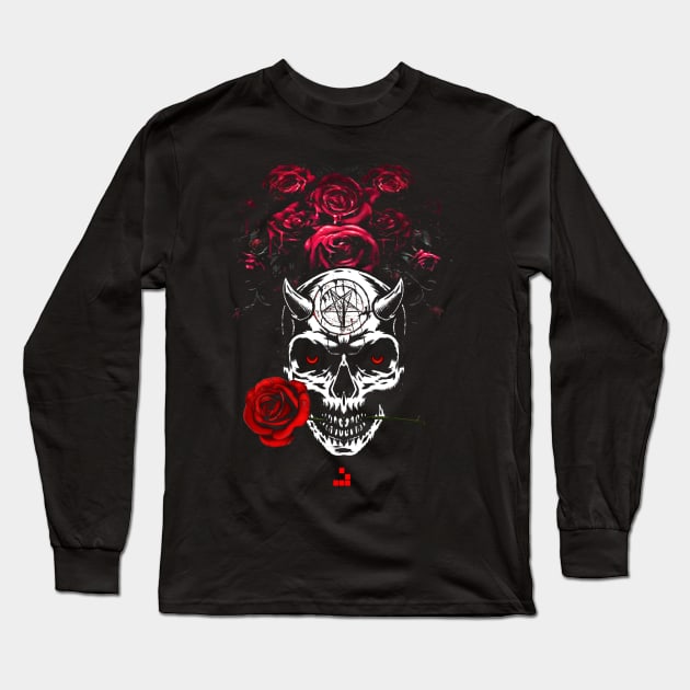 Skull'N Roses Alternative Version Long Sleeve T-Shirt by lojahackingx